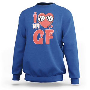 Valentine Matching Couple Sweatshirt I Love My GF Girfriend Red Heart for Husband Boyfriend TS02 Royal Blue Printyourwear