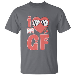 Valentine Matching Couple T Shirt I Love My GF Girfriend Red Heart for Husband Boyfriend TS02 Charcoal Printyourwear