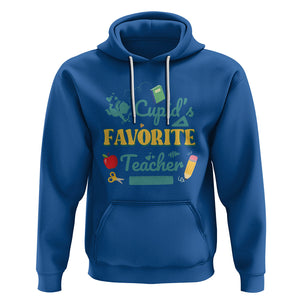 Teacher Valentines Day Hoodie Cupid's Favorite Teacher Groovy Retro Funny Teaching Life TS02 Royal Blue Printyourwear