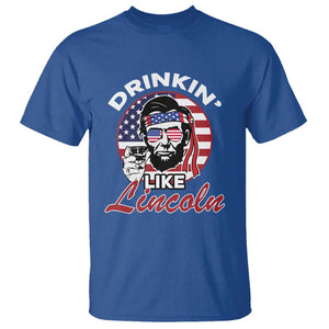 Abraham Lincoln T Shirt Drinking Like Lincoln Abe American Flag TS02 Royal Blue Print Your Wear