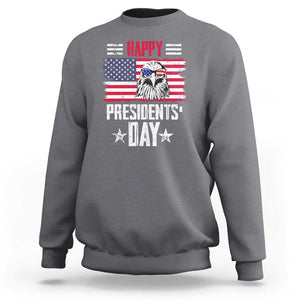 Happy Presidents' Day Sweatshirt Patriotic American Eagle US Flag Pride TS02 Charcoal Print Your Wear