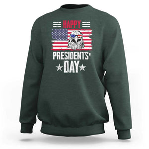 Happy Presidents' Day Sweatshirt Patriotic American Eagle US Flag Pride TS02 Dark Forest Green Print Your Wear