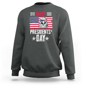 Happy Presidents' Day Sweatshirt Patriotic American Eagle US Flag Pride TS02 Dark Heather Print Your Wear