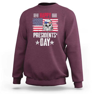 Happy Presidents' Day Sweatshirt Patriotic American Eagle US Flag Pride TS02 Maroon Print Your Wear