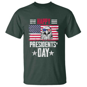 Happy Presidents' Day T Shirt Patriotic American Eagle US Flag Pride TS02 Dark Forest Green Print Your Wear