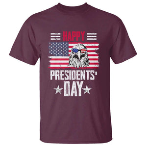 Happy Presidents' Day T Shirt Patriotic American Eagle US Flag Pride TS02 Maroon Print Your Wear