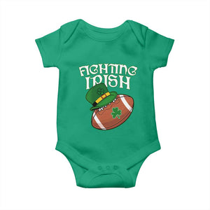 Fighting Irish Baby Onesie Football Shamrock St Patricks Spirit Classic Vintage TS02 Irish Green Print Your Wear