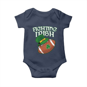 Fighting Irish Baby Onesie Football Shamrock St Patricks Spirit Classic Vintage TS02 Navy Print Your Wear