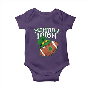 Fighting Irish Baby Onesie Football Shamrock St Patricks Spirit Classic Vintage TS02 Purple Print Your Wear