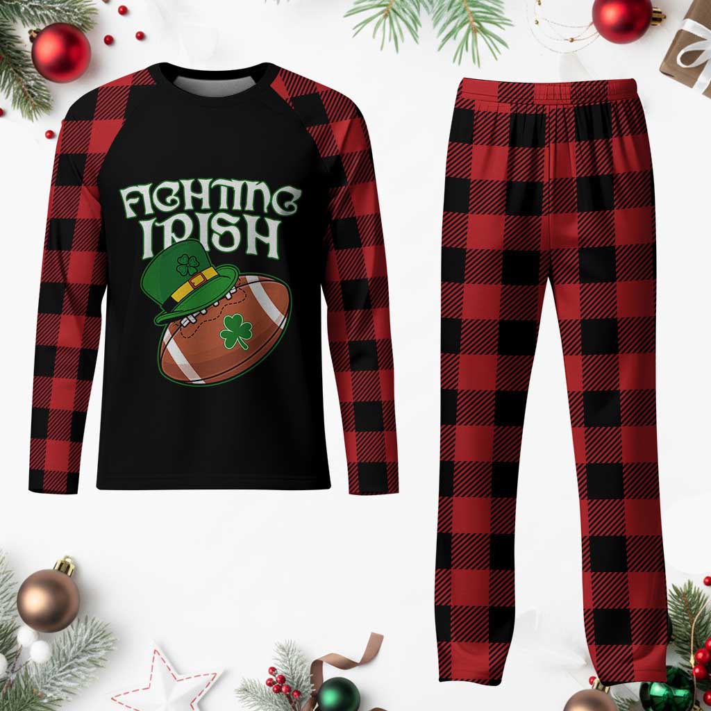 Fighting Irish Plaid Pajama Set Football Shamrock St Patricks Spirit Classic Vintage TS02 Buffalo Plaid Print Your Wear