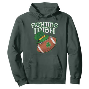 Fighting Irish Hoodie Football Shamrock St Patricks Spirit Classic Vintage TS02 Dark Forest Green Print Your Wear