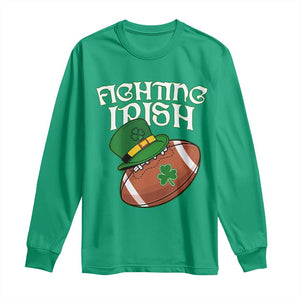 Fighting Irish Long Sleeve Shirt Football Shamrock St Patricks Spirit Classic Vintage TS02 Irish Green Print Your Wear