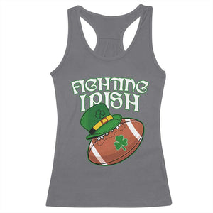 Fighting Irish Racerback Tank Top Football Shamrock St Patricks Spirit Classic Vintage TS02 Charcoal Print Your Wear