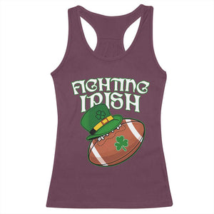 Fighting Irish Racerback Tank Top Football Shamrock St Patricks Spirit Classic Vintage TS02 Maroon Print Your Wear