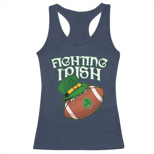 Fighting Irish Racerback Tank Top Football Shamrock St Patricks Spirit Classic Vintage TS02 Navy Print Your Wear