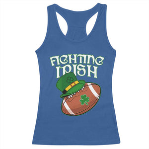 Fighting Irish Racerback Tank Top Football Shamrock St Patricks Spirit Classic Vintage TS02 Royal Blue Print Your Wear