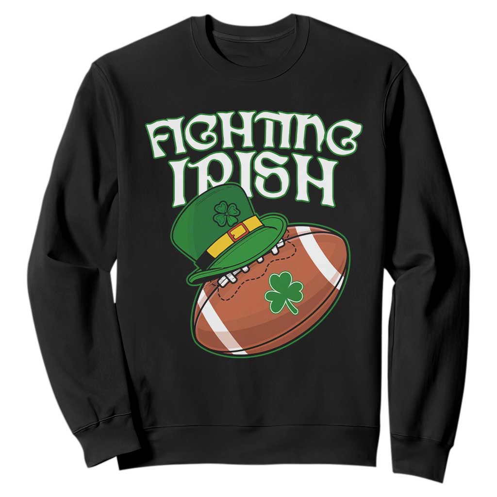 Fighting Irish Sweatshirt Football Shamrock St Patricks Spirit Classic Vintage TS02 Black Print Your Wear