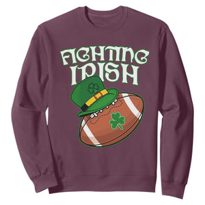 Fighting Irish Sweatshirt Football Shamrock St Patricks Spirit Classic Vintage TS02 Maroon Print Your Wear