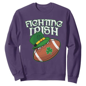 Fighting Irish Sweatshirt Football Shamrock St Patricks Spirit Classic Vintage TS02 Purple Print Your Wear