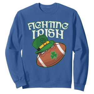 Fighting Irish Sweatshirt Football Shamrock St Patricks Spirit Classic Vintage TS02 Royal Blue Print Your Wear