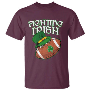 Fighting Irish T Shirt Football Shamrock St Patricks Spirit Classic Vintage TS02 Maroon Print Your Wear