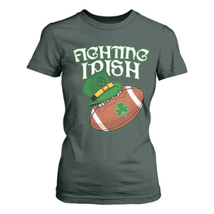 Fighting Irish T Shirt For Women Football Shamrock St Patricks Spirit Classic Vintage TS02 Dark Forest Green Print Your Wear