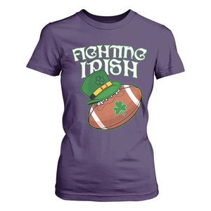 Fighting Irish T Shirt For Women Football Shamrock St Patricks Spirit Classic Vintage TS02 Purple Print Your Wear