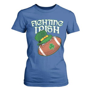 Fighting Irish T Shirt For Women Football Shamrock St Patricks Spirit Classic Vintage TS02 Royal Blue Print Your Wear