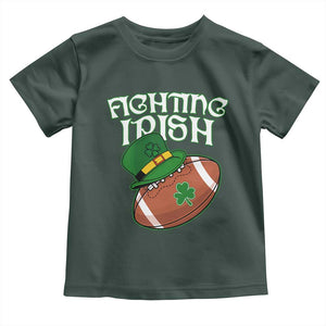 Fighting Irish Toddler T Shirt Football Shamrock St Patricks Spirit Classic Vintage TS02 Dark Forest Green Print Your Wear