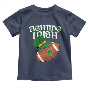 Fighting Irish Toddler T Shirt Football Shamrock St Patricks Spirit Classic Vintage TS02 Navy Print Your Wear