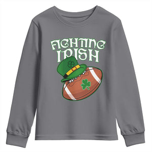 Fighting Irish Youth Sweatshirt Football Shamrock St Patricks Spirit Classic Vintage TS02 Charcoal Print Your Wear