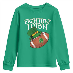 Fighting Irish Youth Sweatshirt Football Shamrock St Patricks Spirit Classic Vintage TS02 Irish Green Print Your Wear