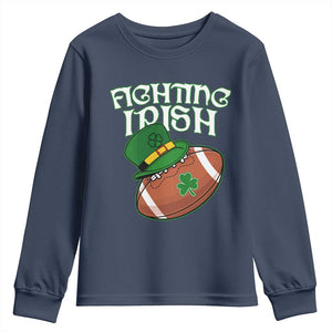 Fighting Irish Youth Sweatshirt Football Shamrock St Patricks Spirit Classic Vintage TS02 Navy Print Your Wear