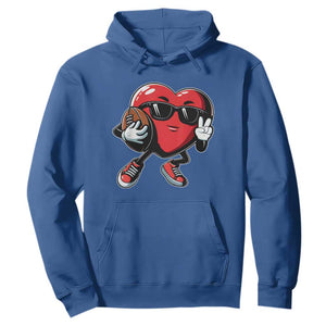 Valentines Day Heart Playing Football Hoodie Cute Gift for Sports Lovers TS02 Royal Blue Print Your Wear