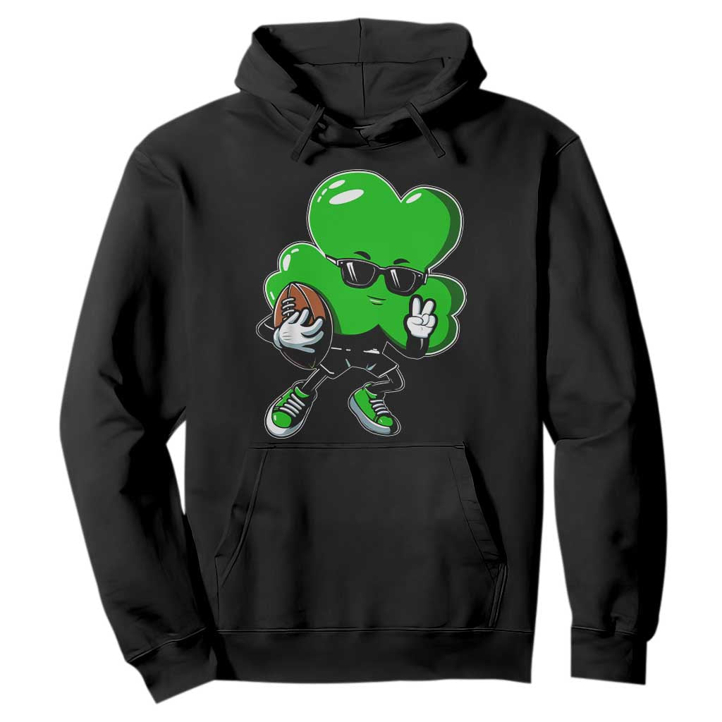 St Patricks Day Shamrock Playing Football Hoodie Cute Gift for Sports Lovers TS02 Black Print Your Wear