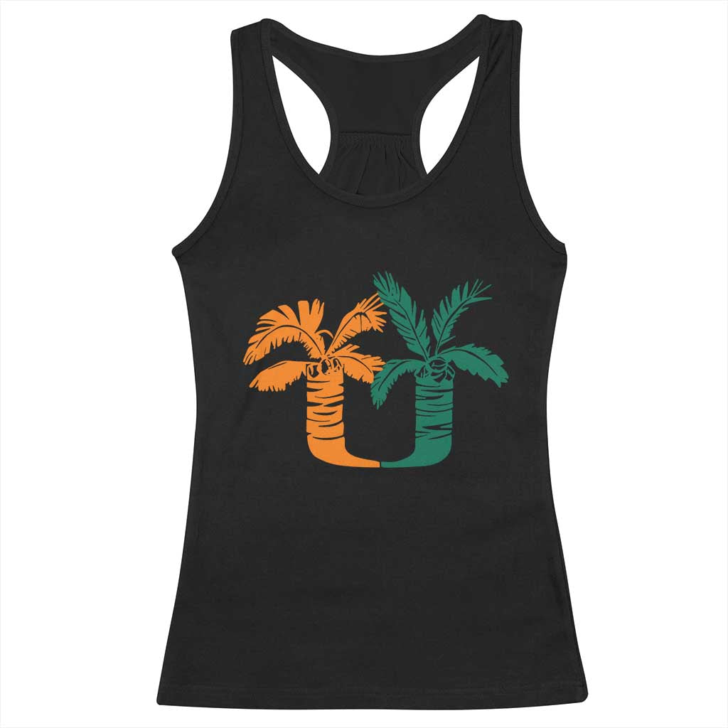 Vintage Classic 90s Miami Palm Trees UM Racerback Tank Top Tropical Game Day Football Fan TS02 Black Print Your Wear