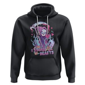 Funny Valentine Hoodie I Steal Hearts Grim Reaper TS02 Black Printyourwear