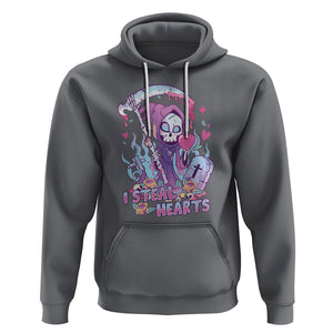 Funny Valentine Hoodie I Steal Hearts Grim Reaper TS02 Charcoal Printyourwear