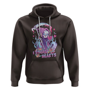 Funny Valentine Hoodie I Steal Hearts Grim Reaper TS02 Dark Chocolate Printyourwear