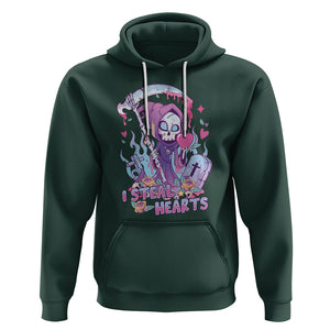 Funny Valentine Hoodie I Steal Hearts Grim Reaper TS02 Dark Forest Green Printyourwear