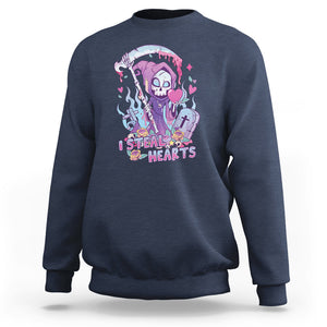 Funny Valentine Sweatshirt I Steal Hearts Grim Reaper TS02 Navy Printyourwear