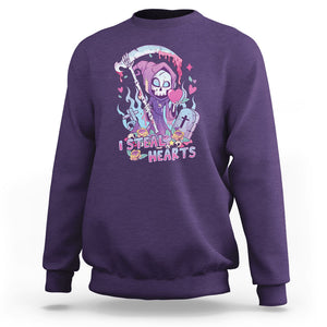 Funny Valentine Sweatshirt I Steal Hearts Grim Reaper TS02 Purple Printyourwear