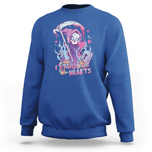 Funny Valentine Sweatshirt I Steal Hearts Grim Reaper TS02 Royal Blue Printyourwear