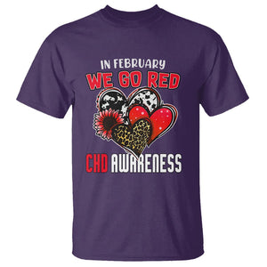 CHD Awareness T Shirt In February We Go Red Support Heart Disease Warrior TS02 Purple Printyourwear