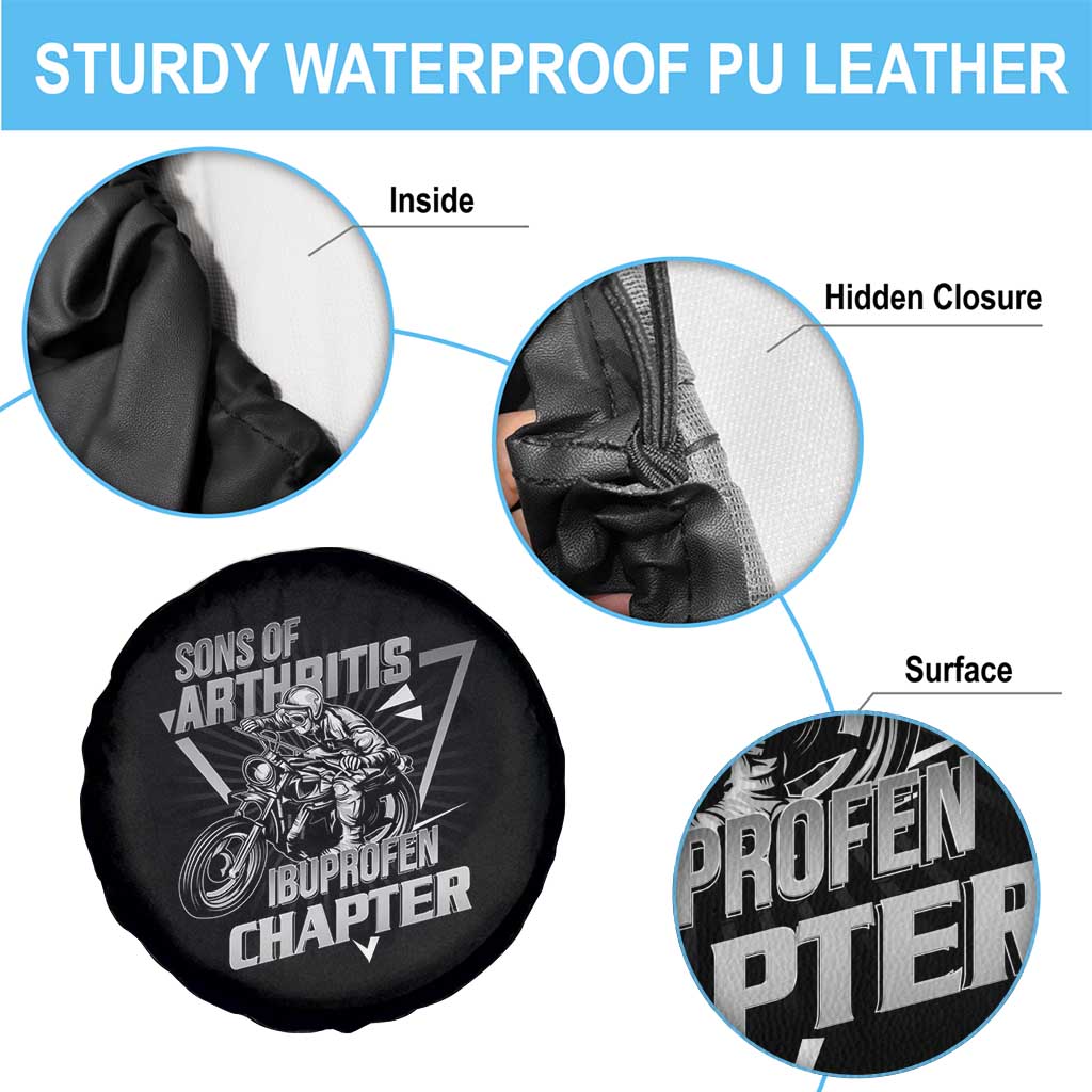 Biker Skeleton Spare Tire Cover Sons Of Arthritis Ibuprofen Chapter TS02 Print Your Wear