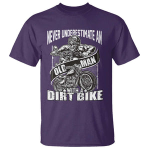 Dirt Bike T Shirt Funny Never Underestimate An Old Man Biker TS02 Purple Print Your Wear