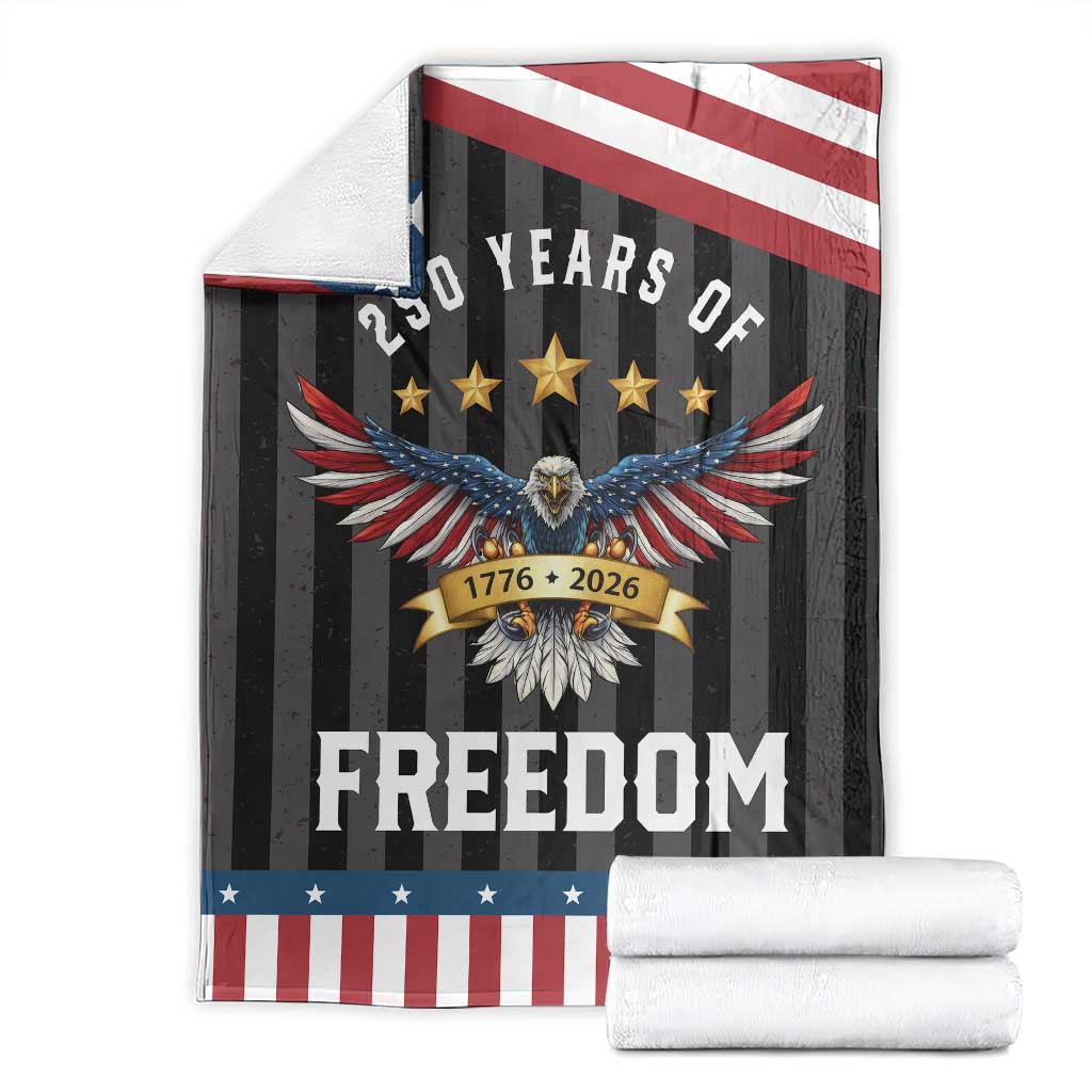 250 Years of Freedom 1776 2026 Patriotic Eagle Throw Blanket USA 250th Anniversary Celebration TS02 Multicolor Print Your Wear