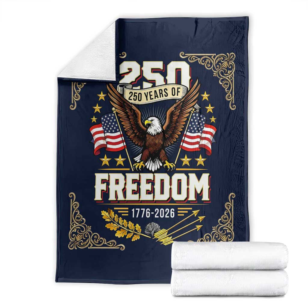 250 Years of Freedom 1776 2026 Patriotic Eagle Throw Blanket America 250th Anniversary Tribute TS02 Multicolor Print Your Wear