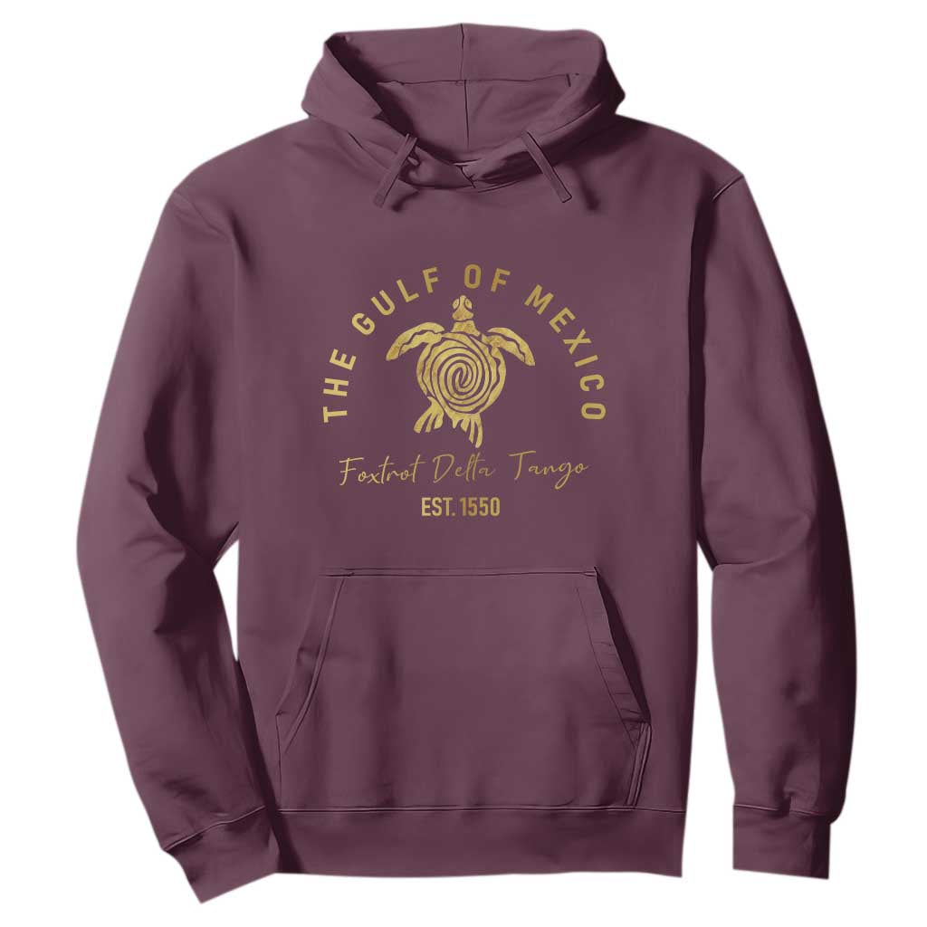 Gulf Of Mexico Turtle Hoodie Foxtrots Deltas Tangos TS02 Maroon Print Your Wear