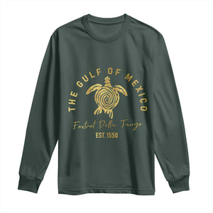 Gulf Of Mexico Turtle Long Sleeve Shirt Foxtrots Deltas Tangos TS02 Dark Forest Green Print Your Wear